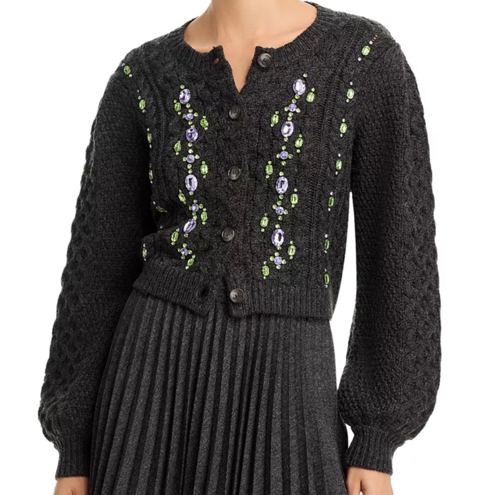 Cinq à Sept
Joelle Embellished Cable Cardigan - Picture 2 of 16